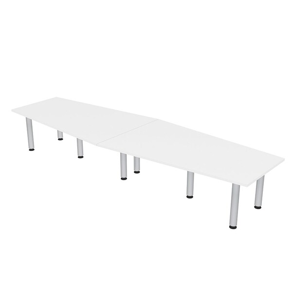 45 in W, 120 in L, 29 in H, Engineered Wood Top, White